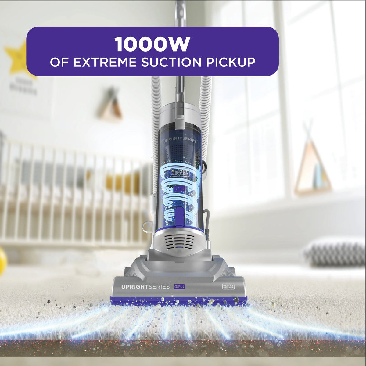 Black + Decker UprightSeries Lite PET Upright Vacuum with Pet Hair Attachment