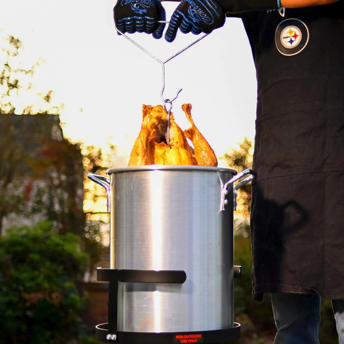 Barton 64 Qt. Aluminum Turkey Deep Fryer Pot With Injector Thermometer Kit and 100,000 BTU Outdoor Propane Stove Burner Stand for 28Lb Turkey, Outdoor Cooking Seafood Boiler Roaster Crawfish Boiling