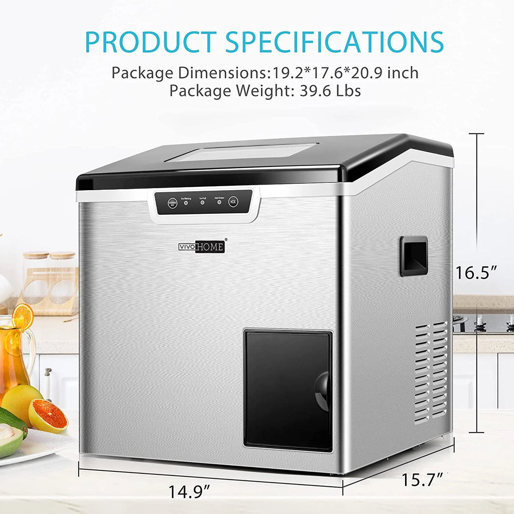 VIVOHOME 2 in 1 Countertop Ice Maker & Ice Shaver Machine, 33lbs/Day