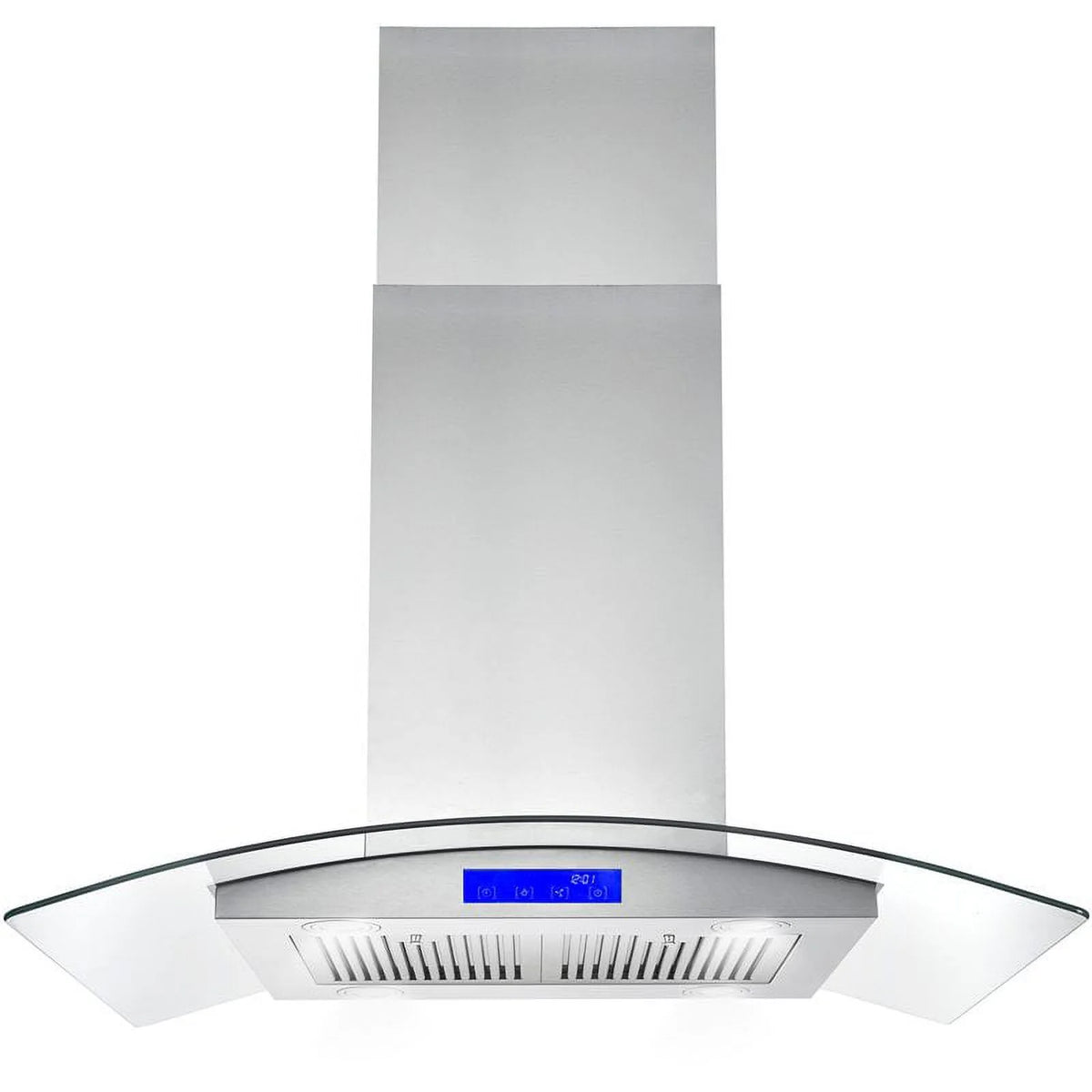 Cosmo 30 in. Ducted Island Range Hood in Stainless Steel with LED Lighting and Permanent Filters