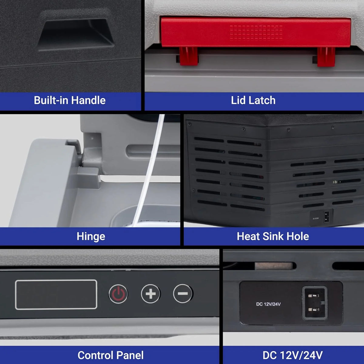 12V Car Refrigerator 20L Electric Cooler 12/24V DC Convertible Freezer -4�H-68�H Portable, Car Camping Truck RV Travel Fishing