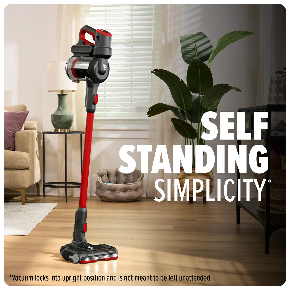 Dirt Devil Cordless Standing Stick Vacuum Cleaner, Carpet & Hard Floors, Above Floor Cleaning, LED Headlights, Lightweight, 25 Min. Run Time, for Home Use, BD57010V