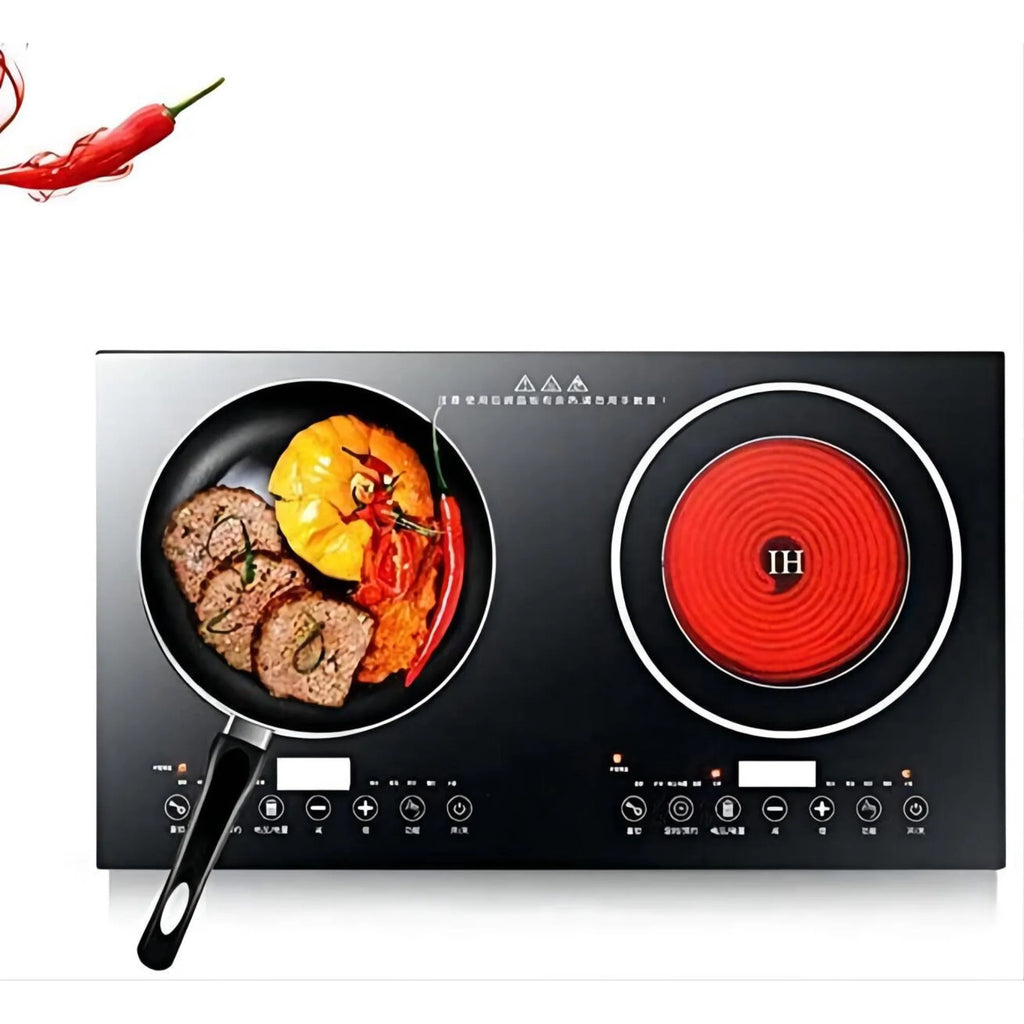 Anqidi 2400W Double Induction Cooktop, Portable Countertop Digital Electric Induction Cooker w/8 Gear Firepower 110V