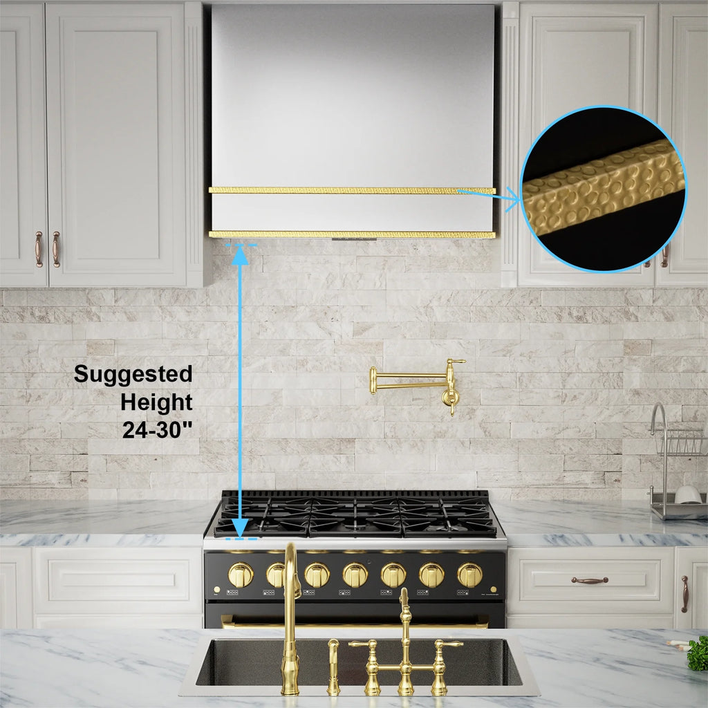 Akicon Range Hood 36 Inch, Ultra Quite Stainless Steel Kitchen Hood, Wall Mount Square Vent Hood with LED Light and Dishwasher-Safe Filters, Hood Vents for Kitchen, 3 Speeds, 600 CFM (AK-HS36HB-SWG)