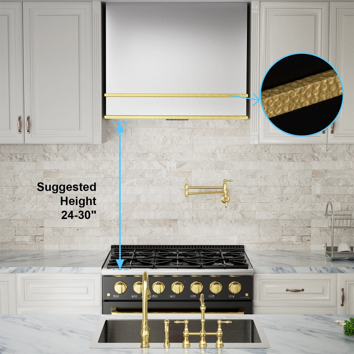 Akicon Range Hood 36 Inch, Ultra Quite Stainless Steel Kitchen Hood, Wall Mount Square Vent Hood with LED Light and Dishwasher-Safe Filters, Hood Vents for Kitchen, 3 Speeds, 600 CFM (AK-HS36HB-SWG)