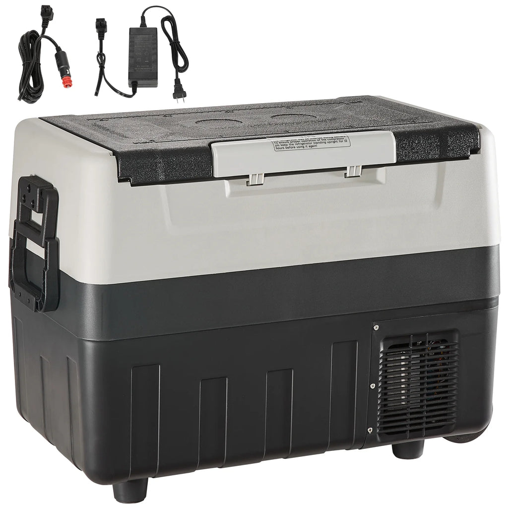 BENTISM Car Refrigerator 58Qt, 12v Portable Freezer with  Dual Zone, 12/24V DC & 110-240V AC Electric Cooler with -4a??-50a?? Cooling Range, for Car Truck Vehicle RV Boat