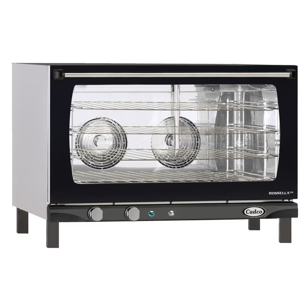 Cadco XAF-193 Heavy-Duty Countertop Convection Oven with Manual Controls and Humidity, Stainless Steel, NSF, 208-240v, For Commercial Use, 120 lbs.