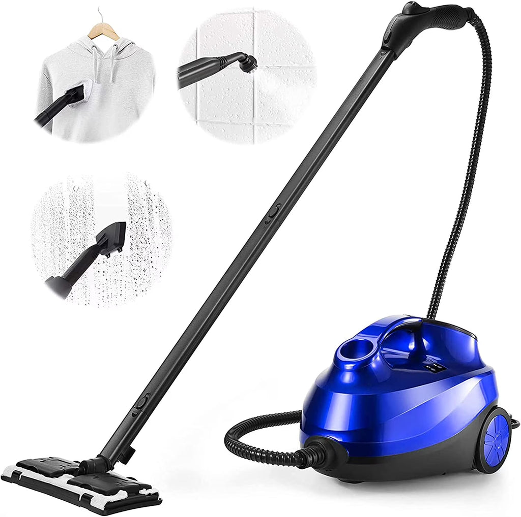 ARLIME Steam Cleaner, Heavy Duty Household Steamer w/ 19 Accessories, 1.5L Tank & 13ft Power Cord, Multipurpose Chemical-Free Household Steam Cleaner for Home, Carpet, Upholstery, Cars, Floors, Blue