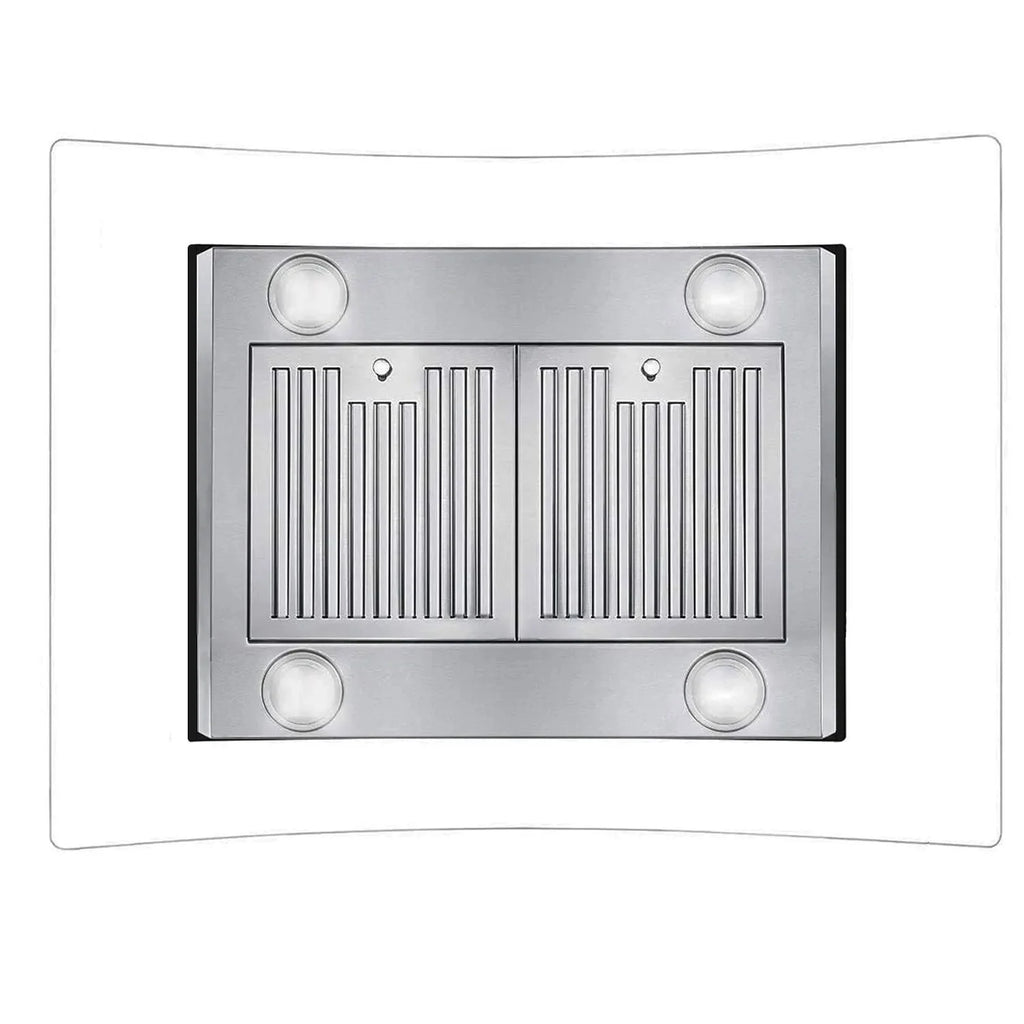 Joeaonz 36-Inch Island Mount Range Hood with 900 CFM, 4 LED Lights, Glass LCD Touch Control