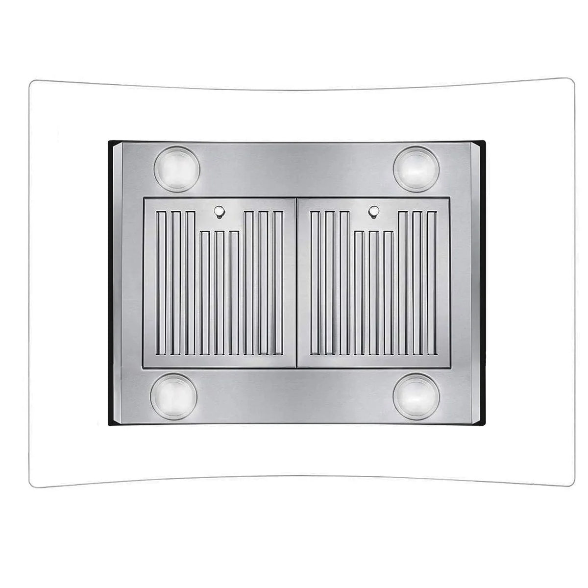 Joeaonz 36-Inch Island Mount Range Hood with 900 CFM, 4 LED Lights, Glass LCD Touch Control