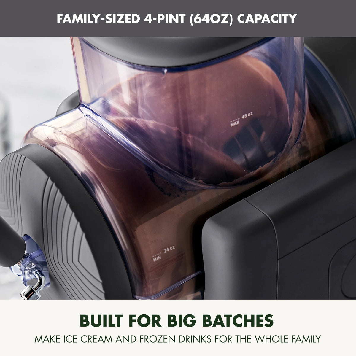 GreenPan Frost 6 Mode, Ice Cream, Frozen Drink, Slushie & Milk Shake Maker, No Freezer Needed, Easy Clean Parts, Gray