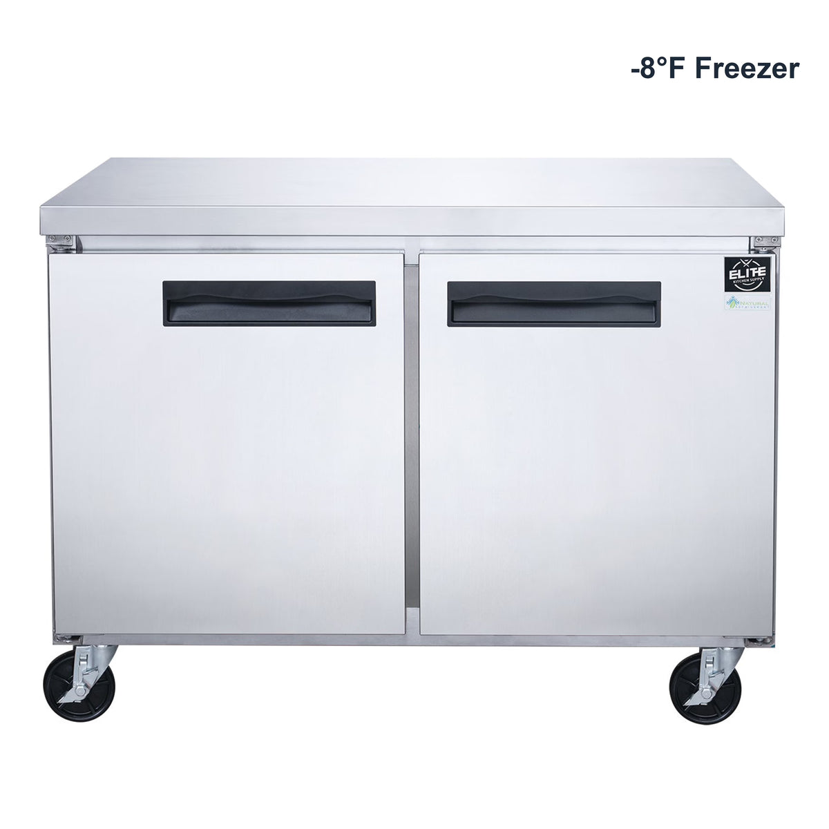 NSF 48 in. 2-Door Undercounter Freezer 13 Cu. Ft. Worktop Commercial Freezer in Stainless Steel ETL