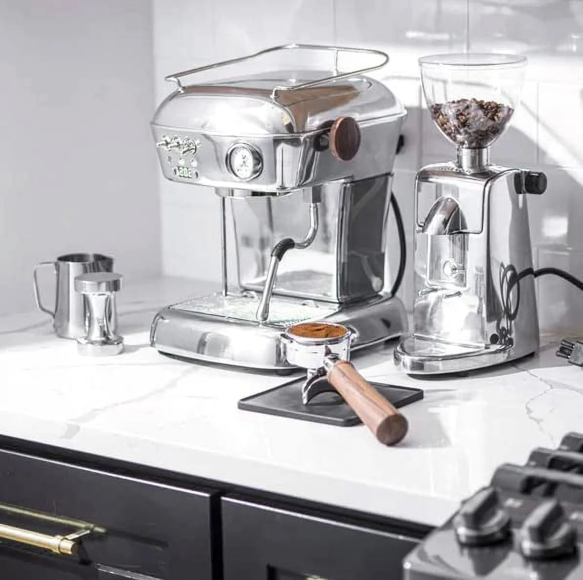 Ascaso Dream PID Programmable Home Espresso Machine w/ Volumetric Controls | 120V | Walnut | Anthracite Gray