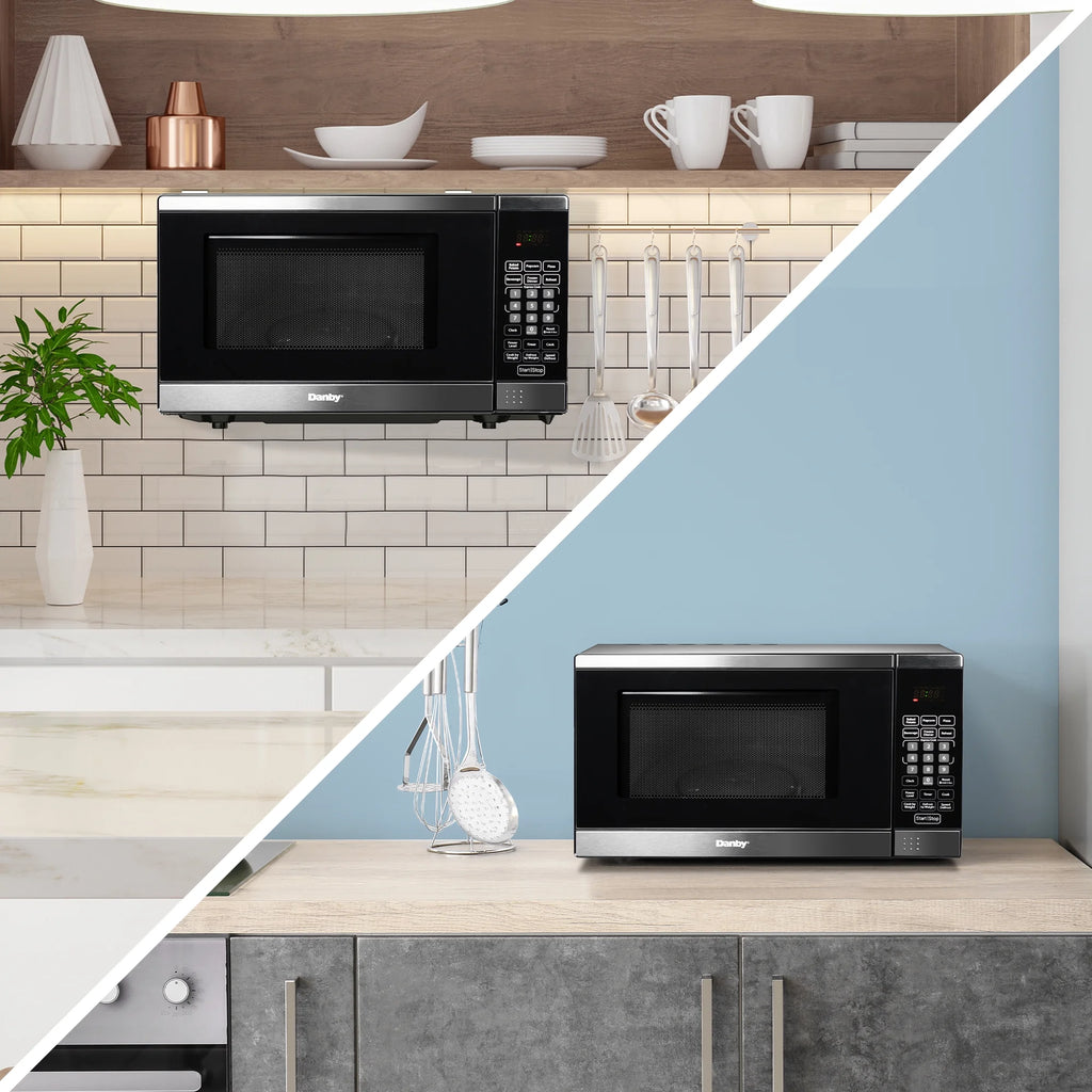 Danby Designer 0.7 cu. ft. Space Saving Under the Cupboard Microwave in Stainless Steel (DDMW007501G1)
