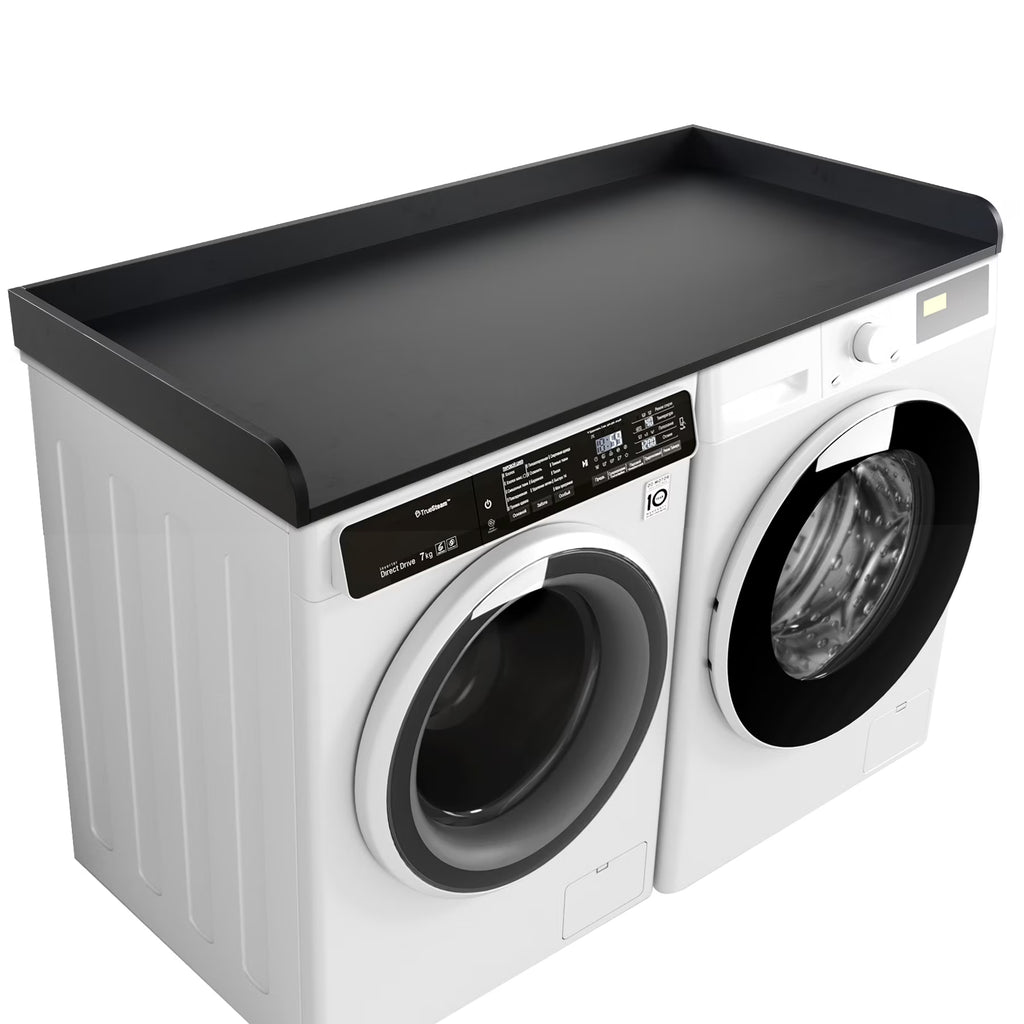 Kaboon Washer Dryer Countertop with Edge Rails, 27.5" x 54", Light Walnut