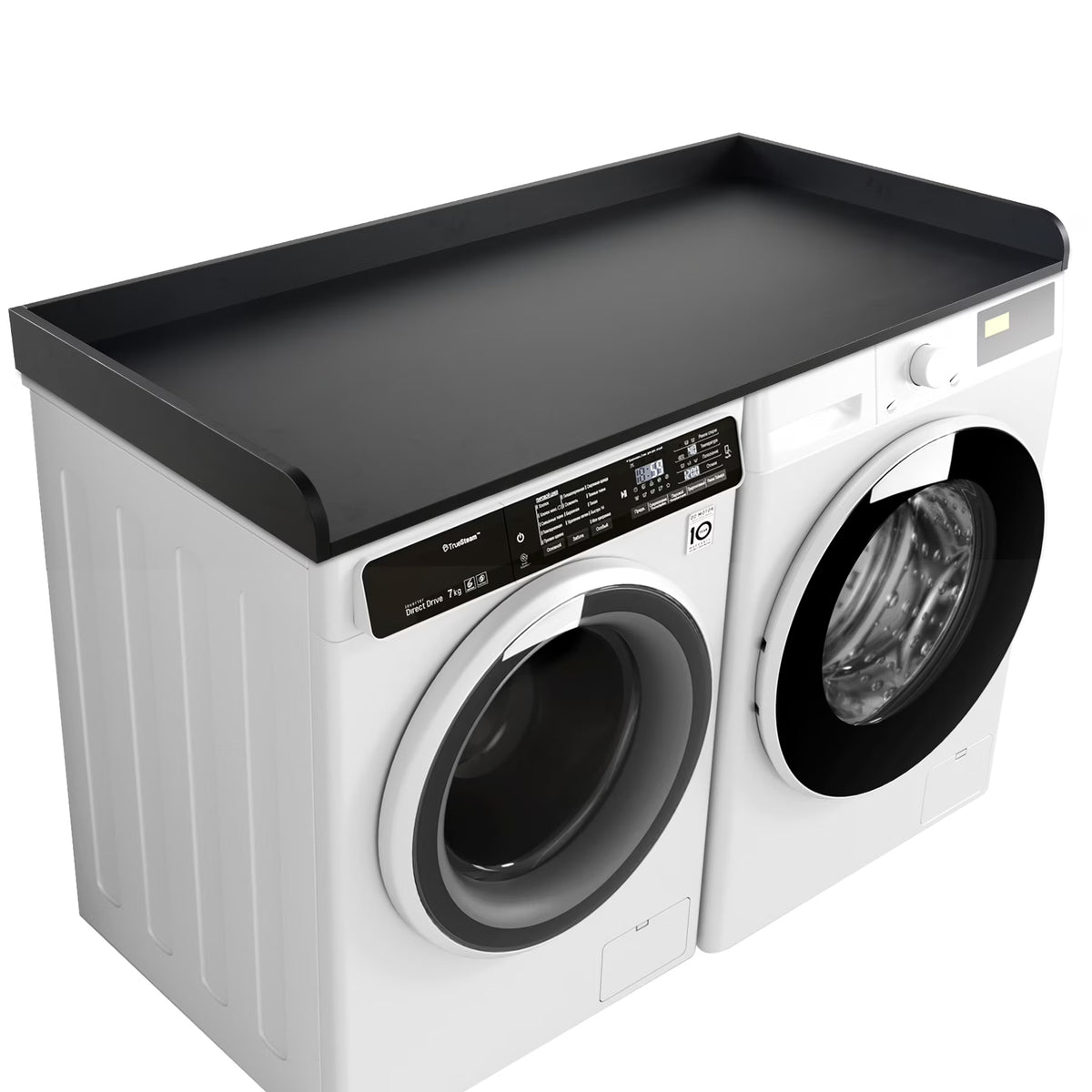 Kaboon Washer Dryer Countertop with Edge Rails, 27.5" x 54", Light Walnut