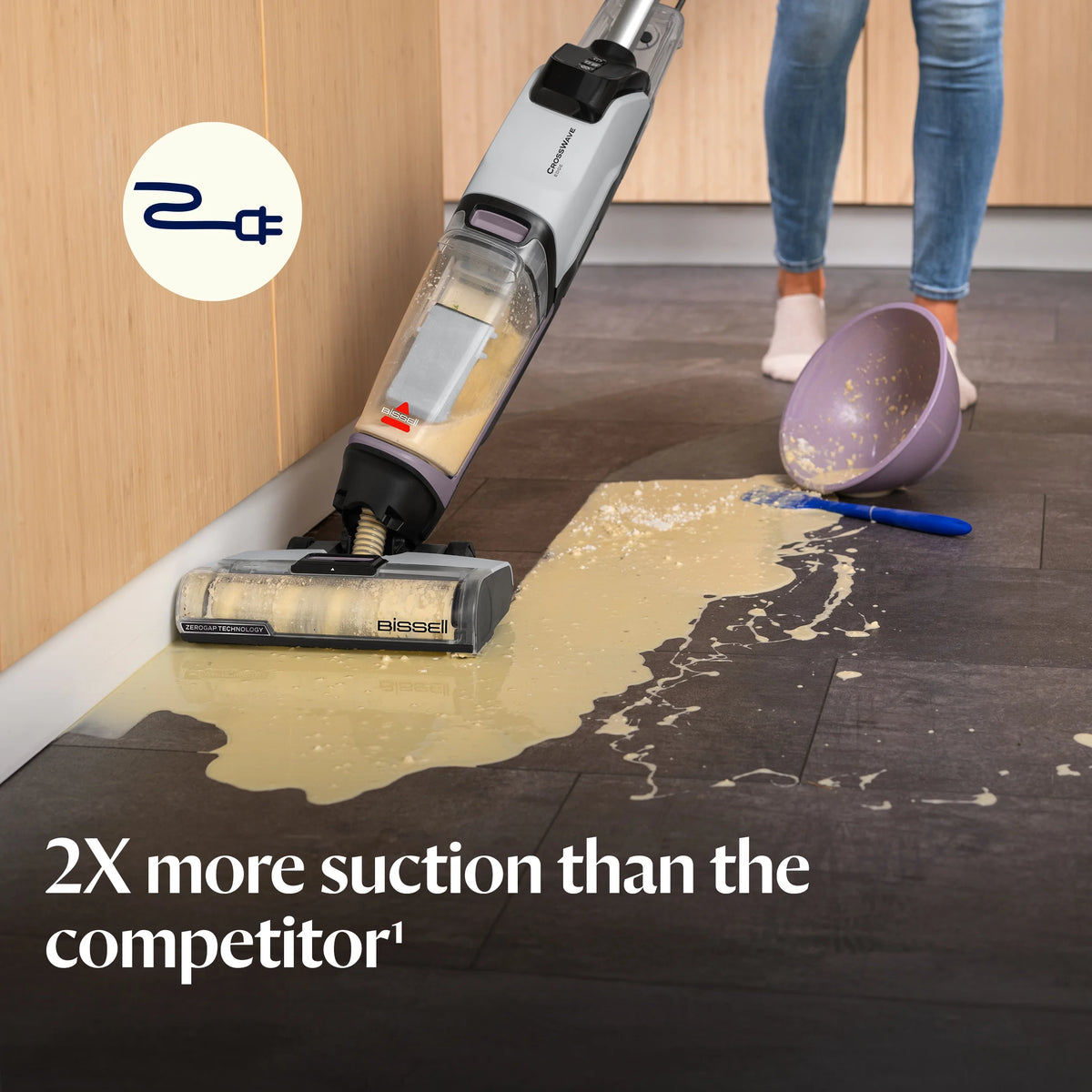 BISSELL CrossWave Edge, Corded, Multi Surface Hard Floor Cleaner Wet Dry Vacuum with Zero-Gap Edge Cleaning Technology, Self Cleaning Cycle, Pet Multi-Surface  Febreze Trial Formula, 4157