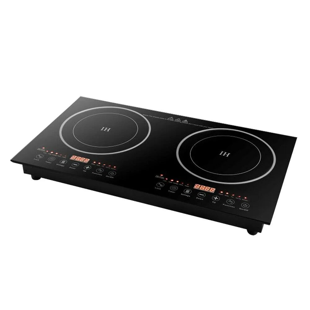 2400W 110V Electric 2-Burners Built in Dual Induction Cooking Cooker Cooktop Countertop