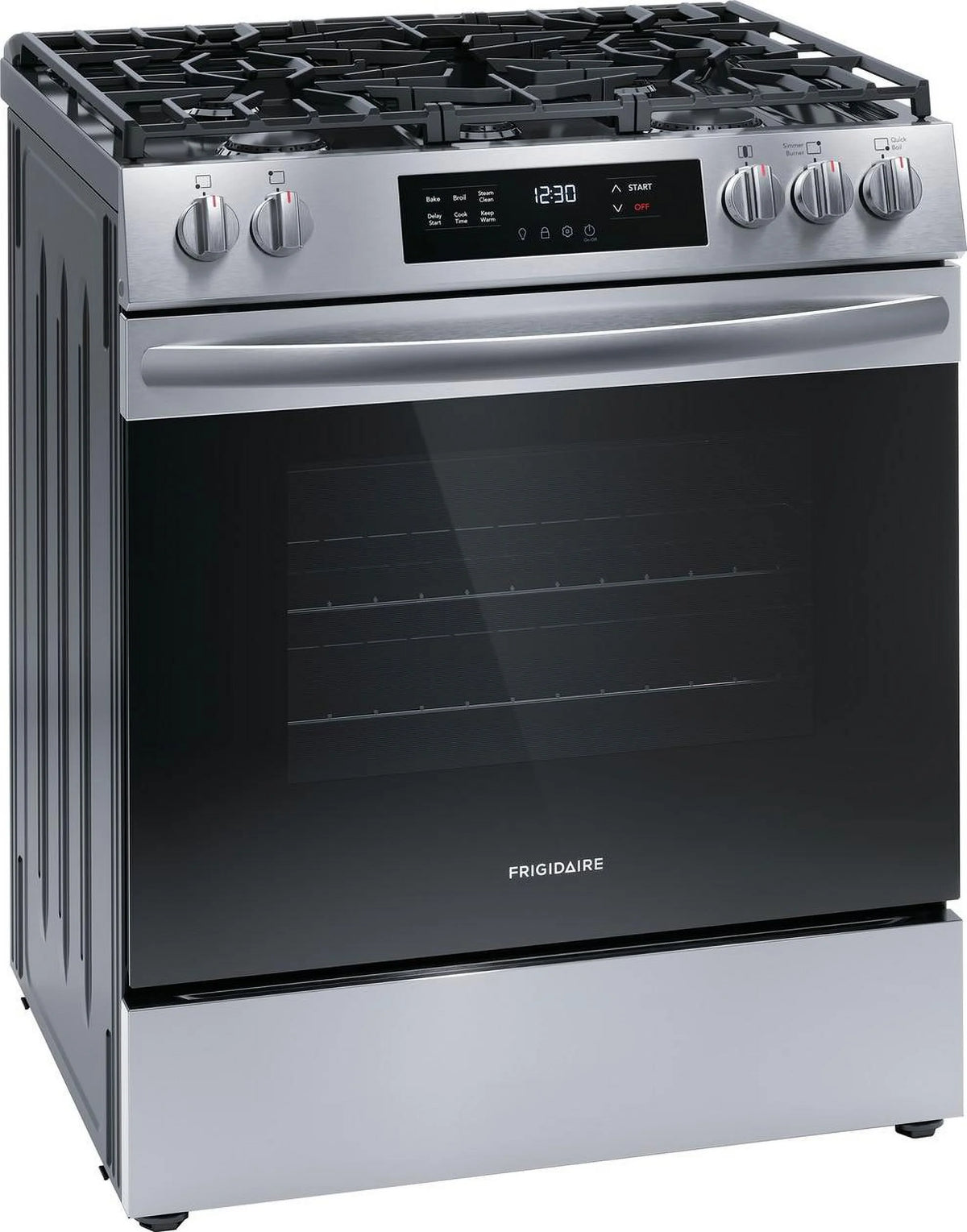 Frigidaire FCFG3062AS 30" Gas Range with Steam Clean, Stainless Steel