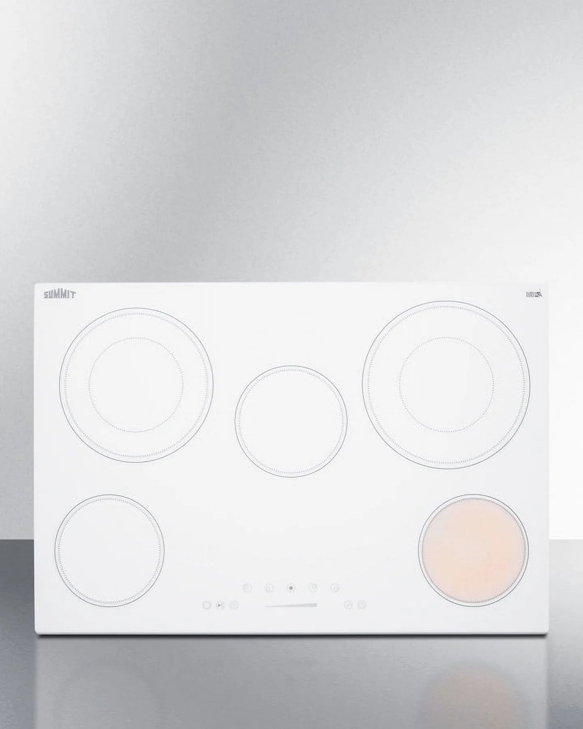 30" Wide 208-240V 5-Burner Radiant Cooktop, White