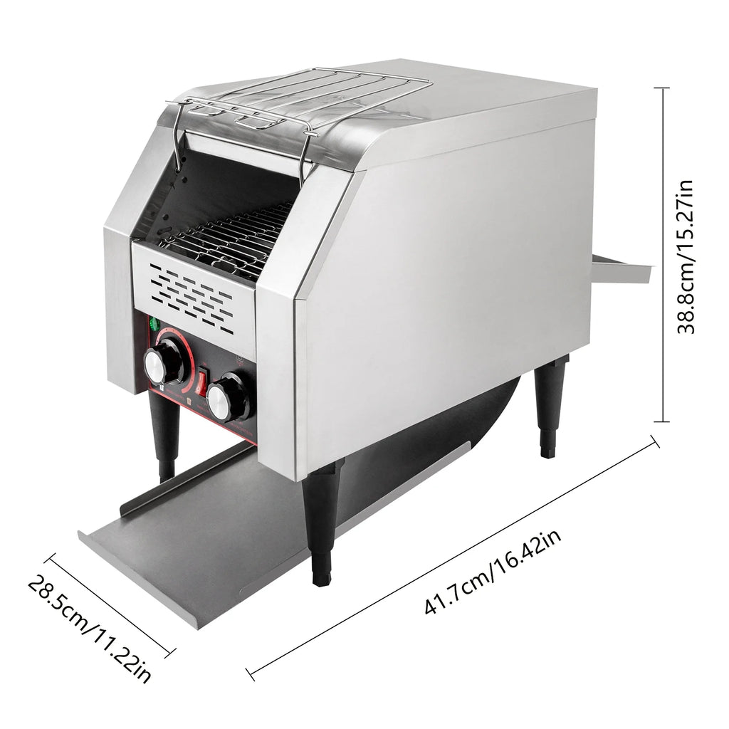 High Efficiency Commercial Conveyor Toaster with 7 Speeds and 3 Modes, 150-450 Slices per Hour, Ideal for Cafes, Buffets, and Coffee Shops