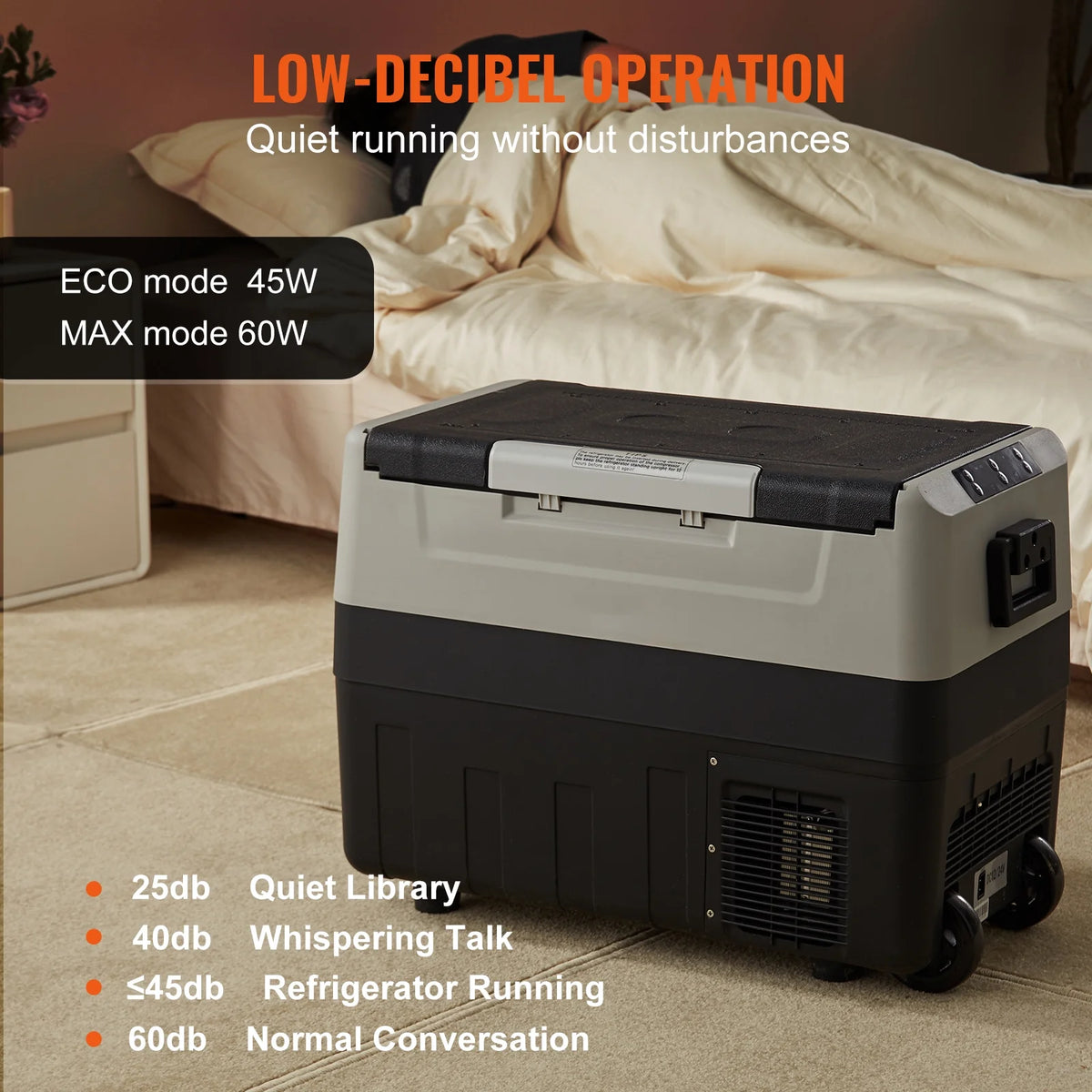 BENTISM Car Refrigerator 58Qt, 12v Portable Freezer with  Dual Zone, 12/24V DC & 110-240V AC Electric Cooler with -4a??-50a?? Cooling Range, for Car Truck Vehicle RV Boat