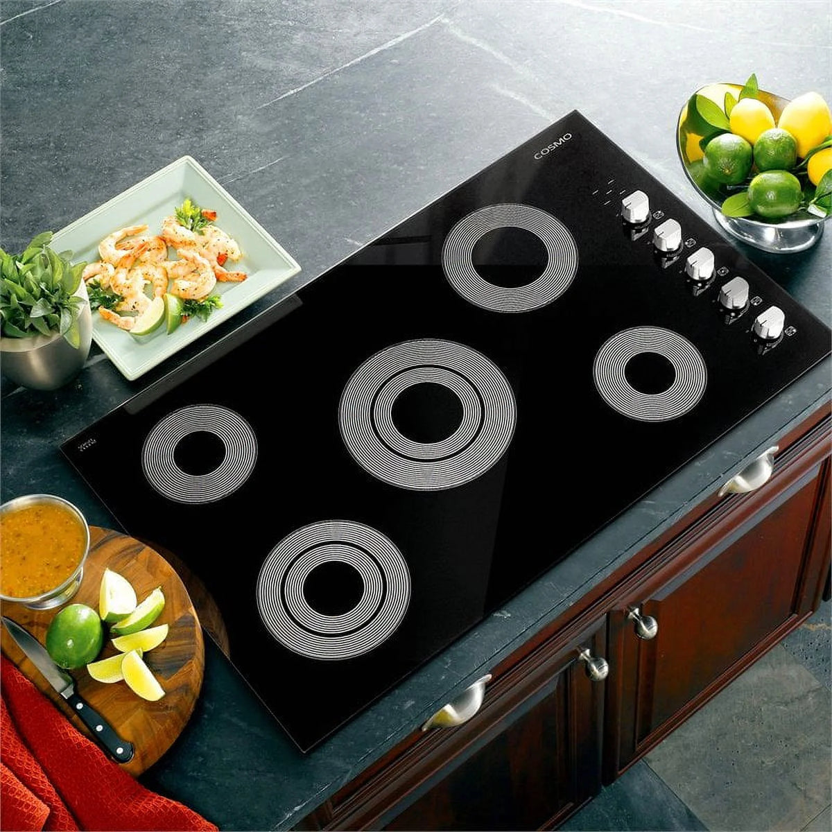 Cosmo COS-365ECC 36 in. Drop-In Electric Black Ceramic Glass Cooktop