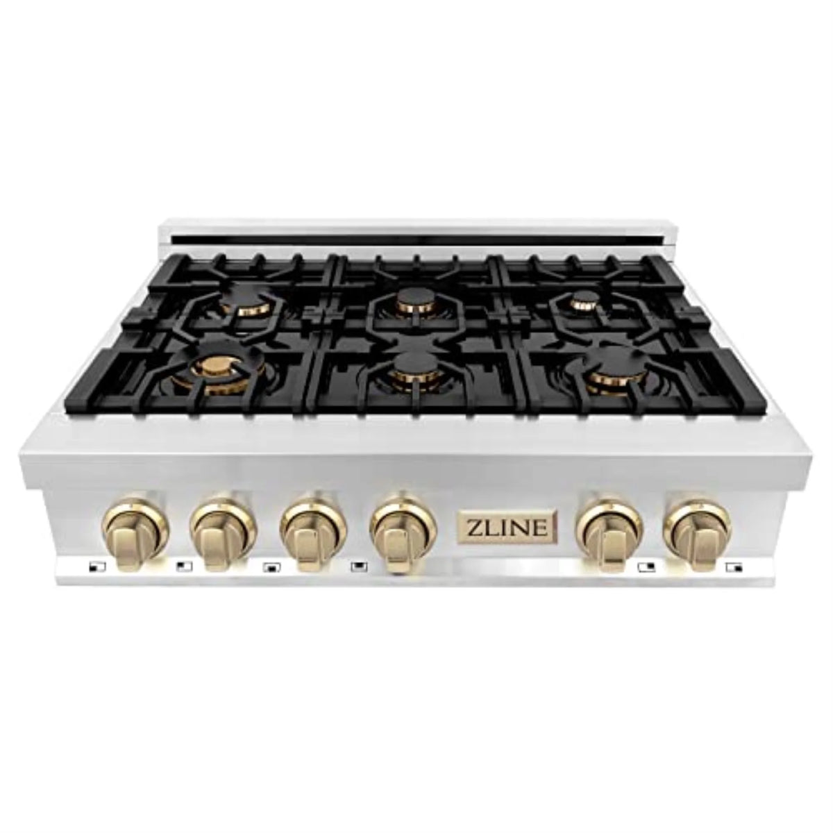 ZLINE 36 in. Autograph Edition Rangetop in Stainless Steel with Gold Accents (RTZ-36-G)