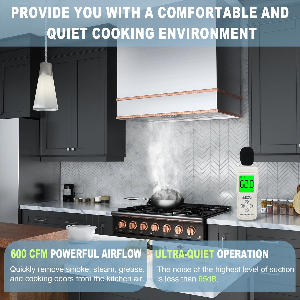 Akicon Range Hood 30 Inch, 600 CFM Ducted Vent Hood, Stainless Steel Box Kitchen Hood with 2 LED Lights, Removable Baffle Filters, Stove Hood Vent for Kitchen, 3 Speeds, Wall Mounted (AK-HS30HB-JBC)