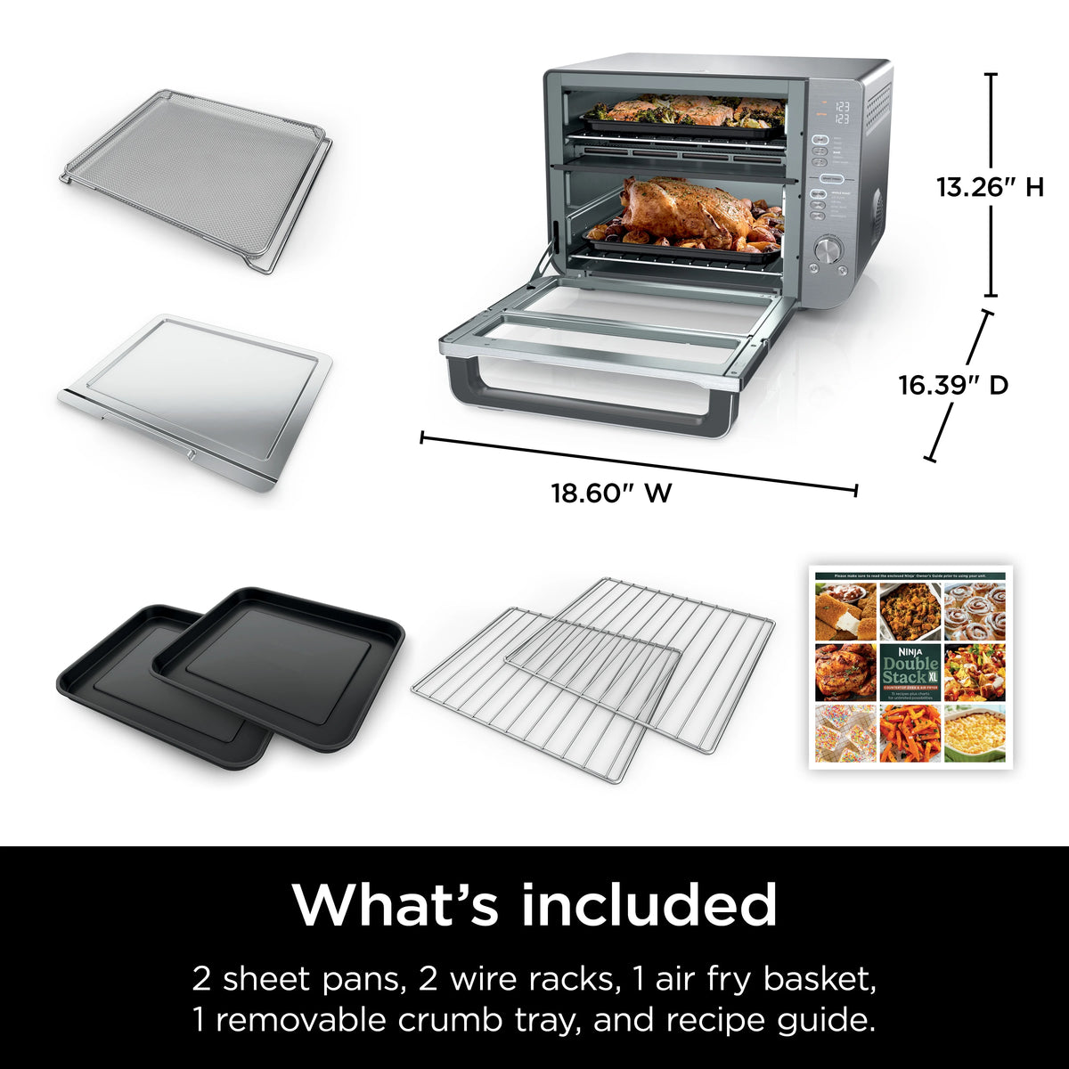 Ninja Air Fry Basket, 2 Sheet Pans, 2 Wire Racks, DCT601