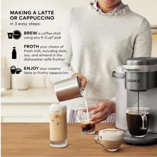 Restored Keurig KCK84NK K-Cafe C Single Serve K-Cup Pod Coffee, Latte and Cappuccino Maker, Nickel (Refurbished)