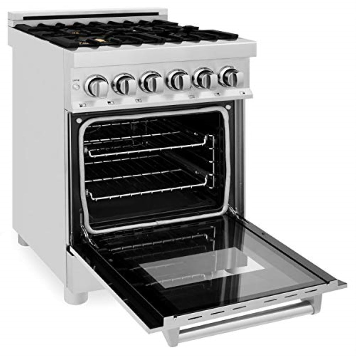 ZLINE 24 In. 2.8 Cu. Ft. Professional Dual Fuel Range In Stainless Steel With Brass Burners (RA-BR-24)