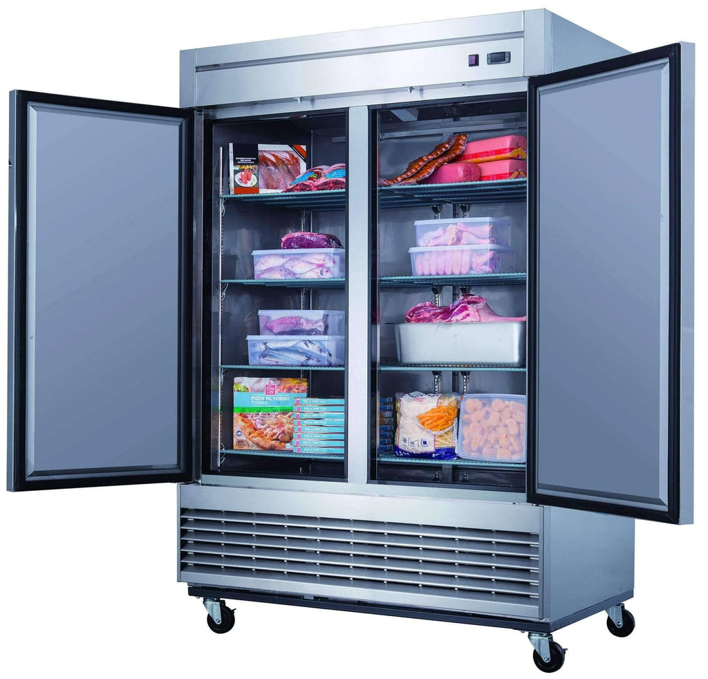 D55F 2-Door Commercial Freezer in Stainless Steel