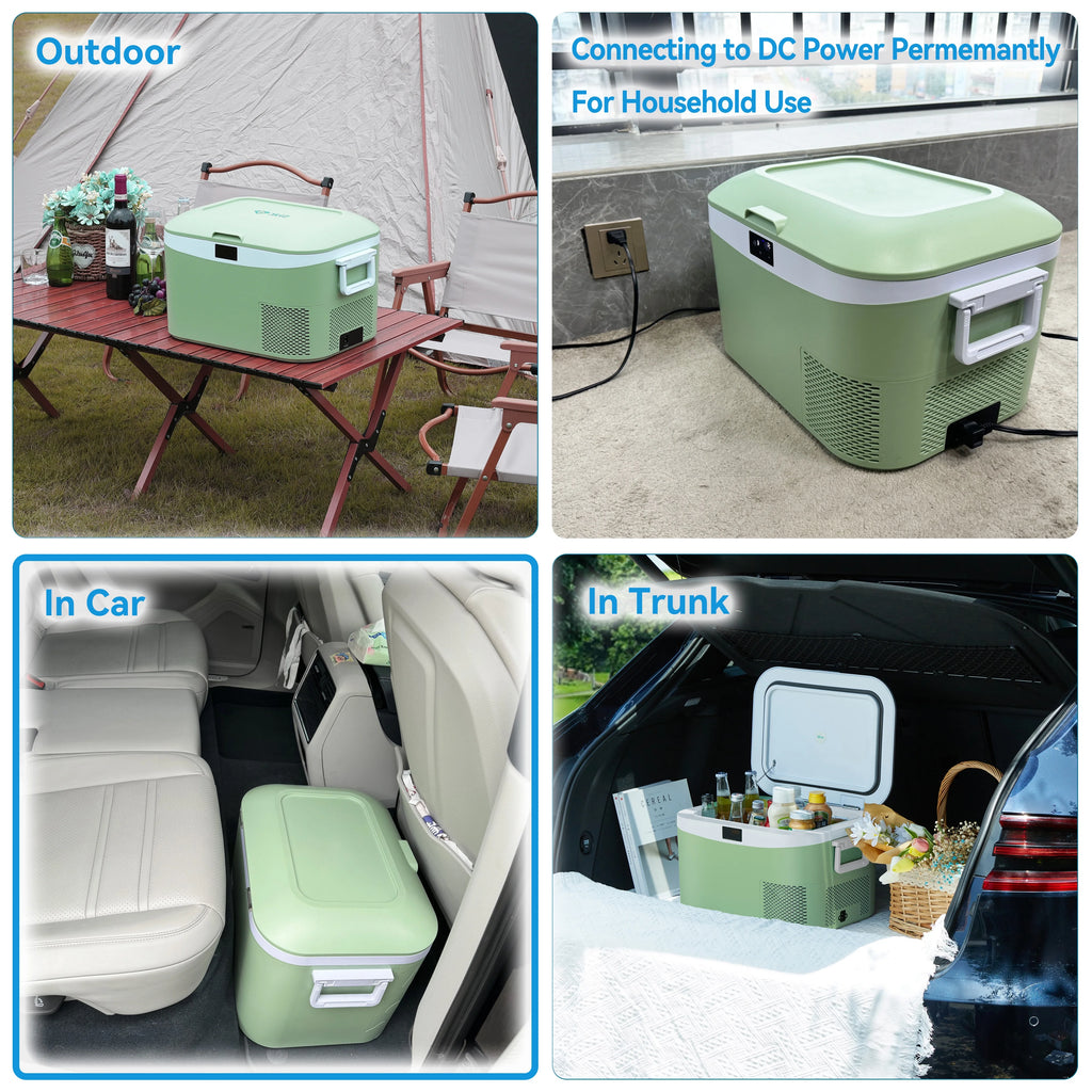 Portable Fridge 19 QT(18 Liter) 12 Volt Fridge Car Freezer Compressor Cooler 12/24V DC 110��240V AC for Camping Truck RV Boat & Home Use -18��~+15��