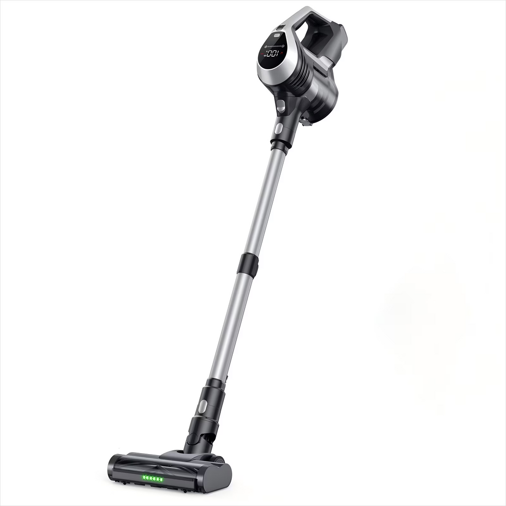 MOOSOO Stick Vacuum Cleaner, LED Display, Anti-Tangle Brush, Powerful No-Fading Suction for Pet Hair, Hard Floors and Carpet
