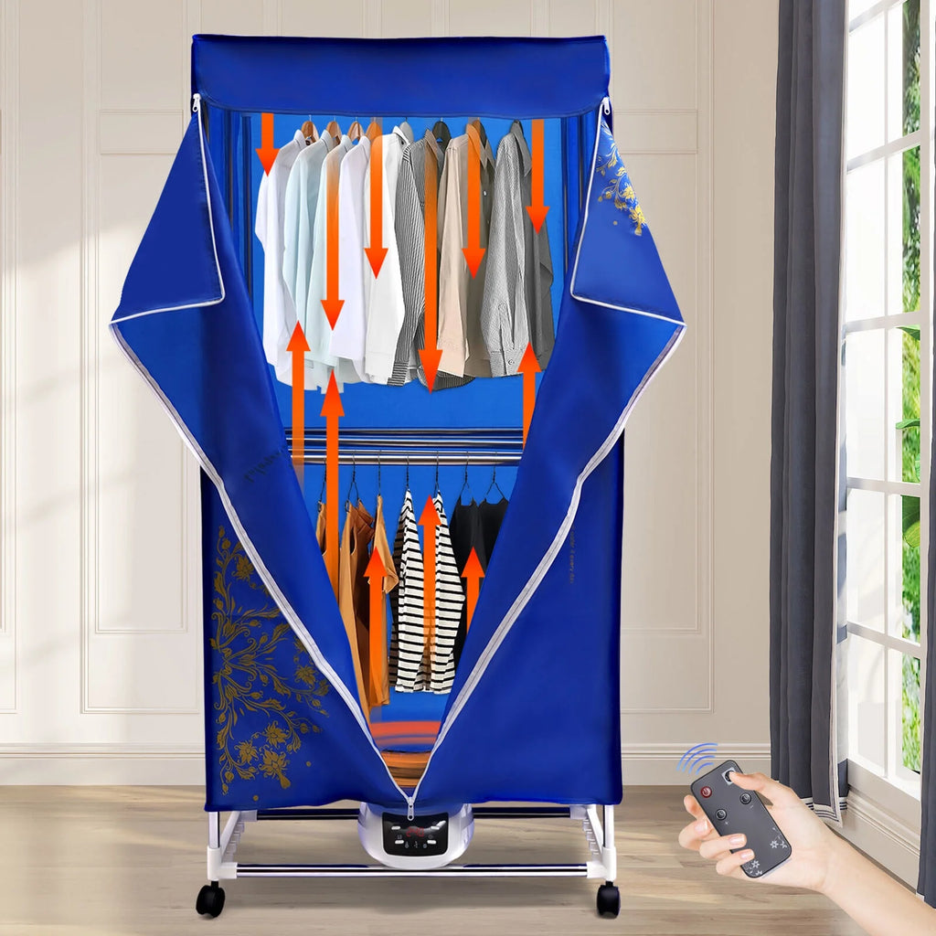 Electric Portable Clothes Dryer Travel Dryer Machine Clothes Dryer for Apartment 110v 0-240 min 1200-1500W Load Weight 30kg/66.14lbs Safety Temperature Control