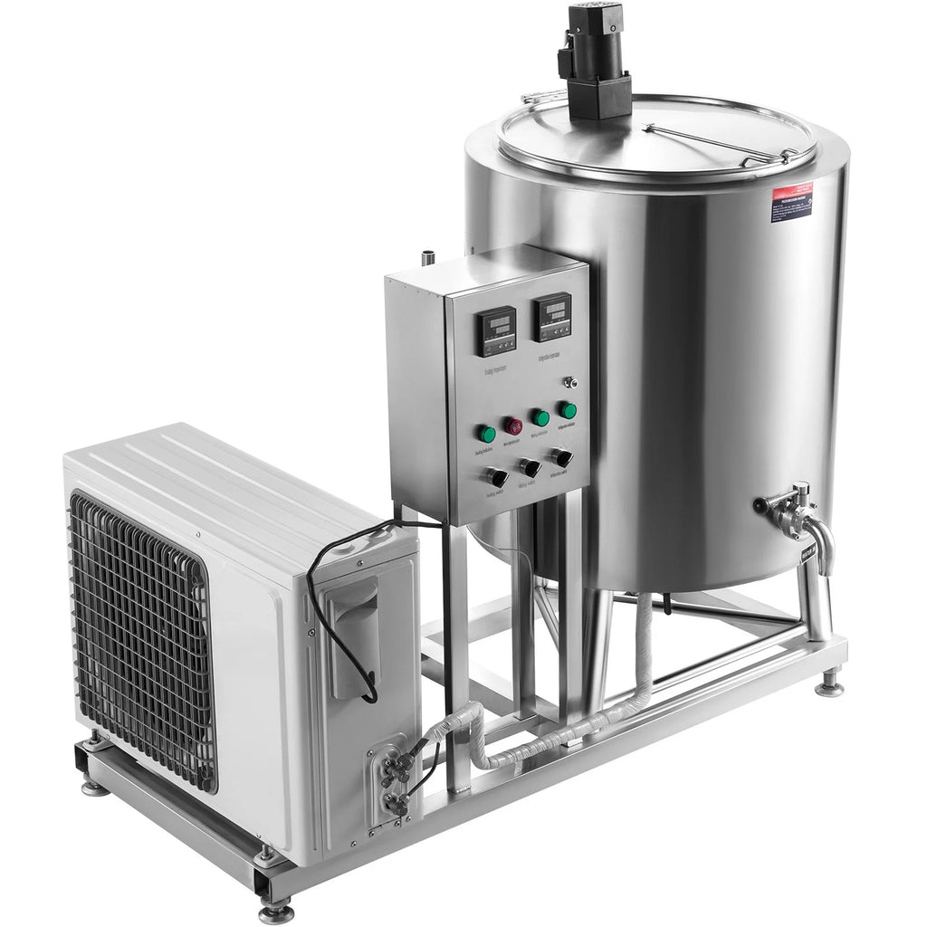 KFFKFF 150L Commercial Milk Pasteurization Machine Automatic Pasteurizer Ice Cream Juice Beer Pasteurizer with Cooling and Warming Function Stainless Steel