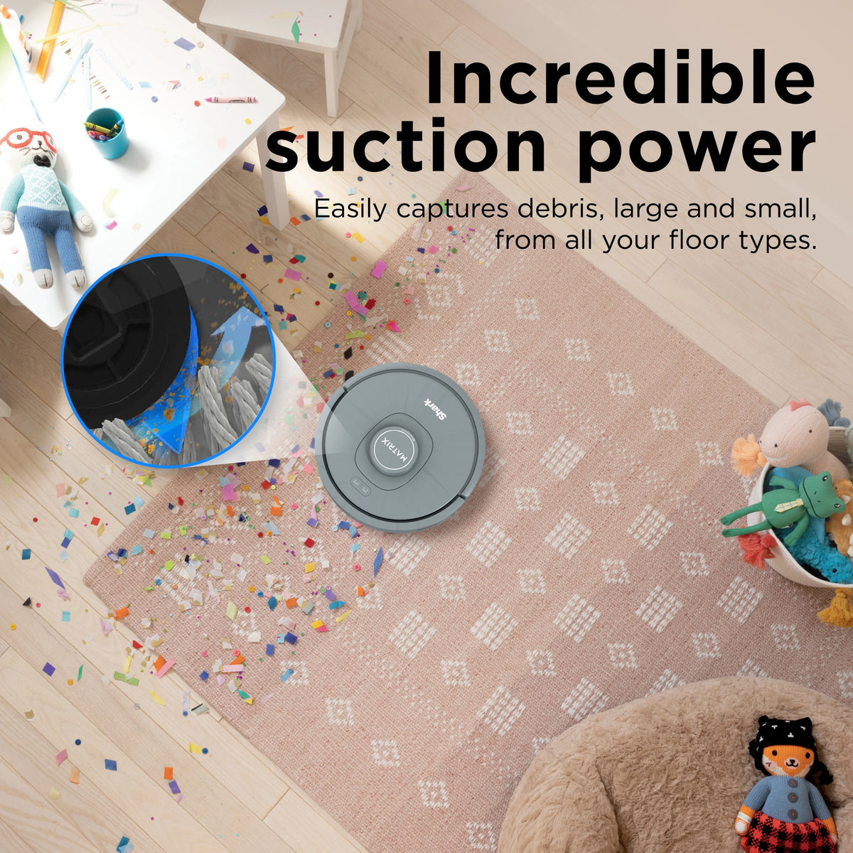 Shark Matrix Self-Empty Robot Vacuum with No Spots Missed on Carpets & Hard Floors, RV2300AE