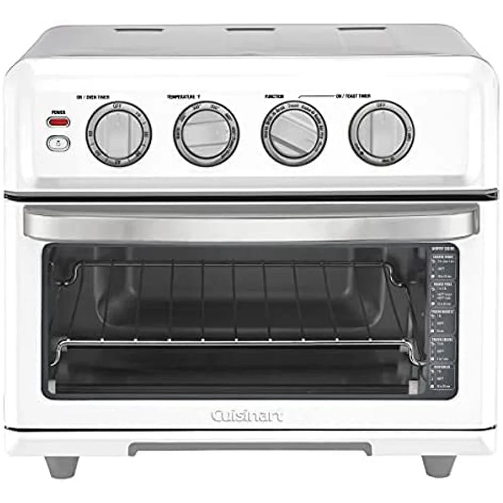 Cuisinart TOA-70W AirFryer Toaster Oven with Grill White Bundle with Deco Chef Pair of Red Heat Resistant Oven Mitt