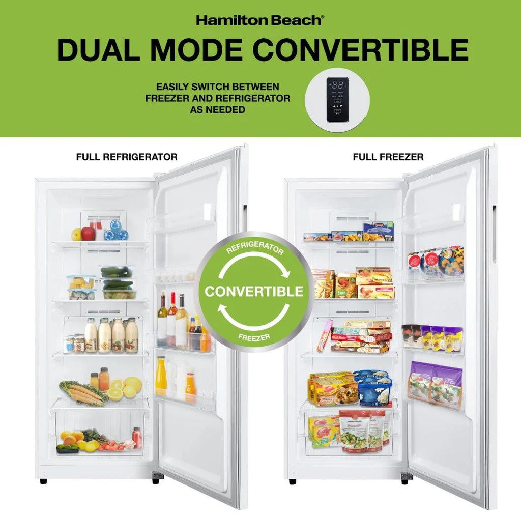 Hamilton Beach,14 Cu. Ft. Upright Convertible Freezer/Fridge, HBFRF1494, White