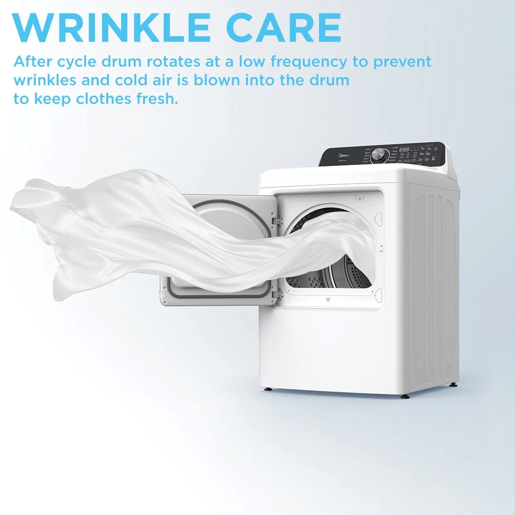 MIDEA 7.0 Cu Ft Sensor Dry Electric Smart Dryer, White
