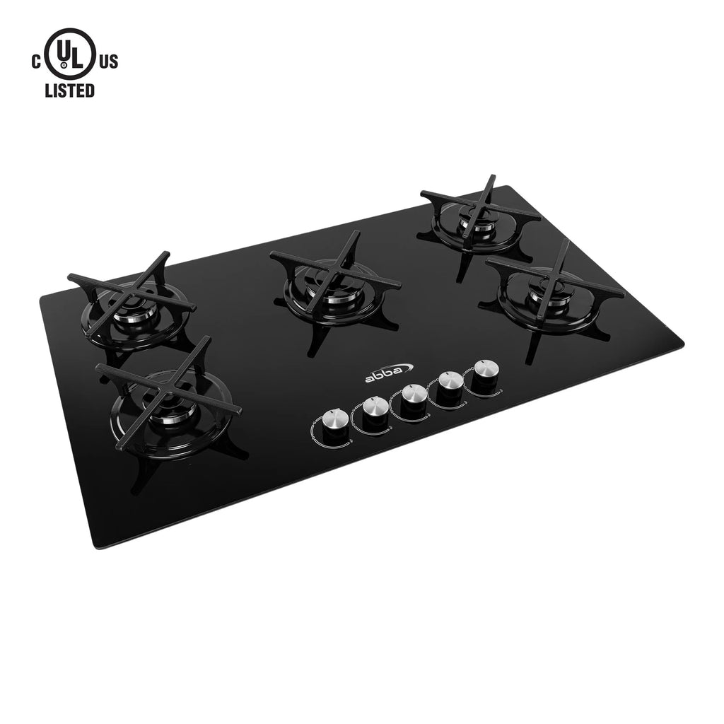 Gas On Glass Cooktop with Sealed Burners, Tempered Glass Table with 1 Ultra Fast Burner, Easy to Clean, 36 in , Abba Appliances