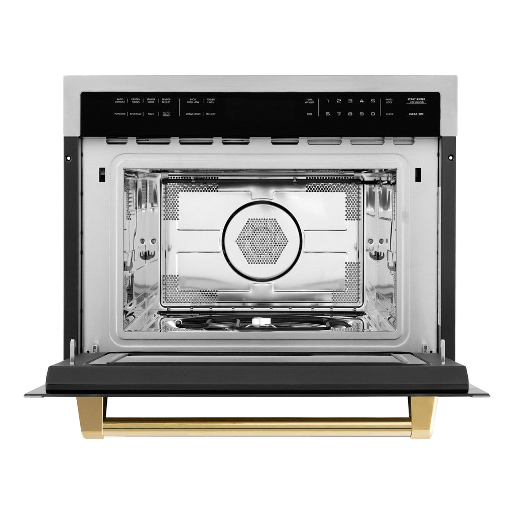 ZLINE Autograph Edition 24" 1.6 cu ft. Built-in Convection Microwave Oven in Stainless Steel and Matte Black Accents