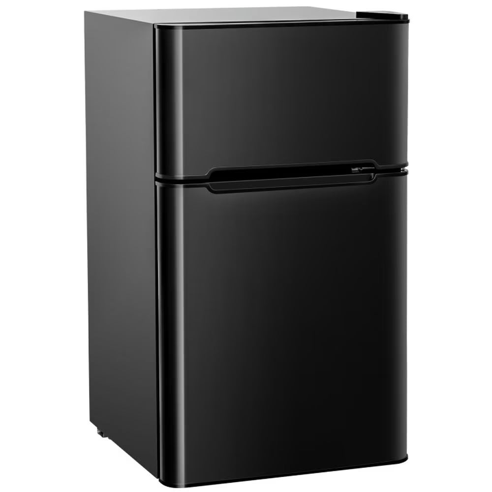 Barara King Fridge Freezer, Refrigerator,3.2 cu ft. Compact Stainless Steel Refrigerator-Gray