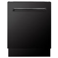 ZLINE 24" Tallac Series 3rd Rack Tall Tub Dishwasher in Black Stainless Steel with Stainless Steel Tub, 51dBa (DWV-BS-24)