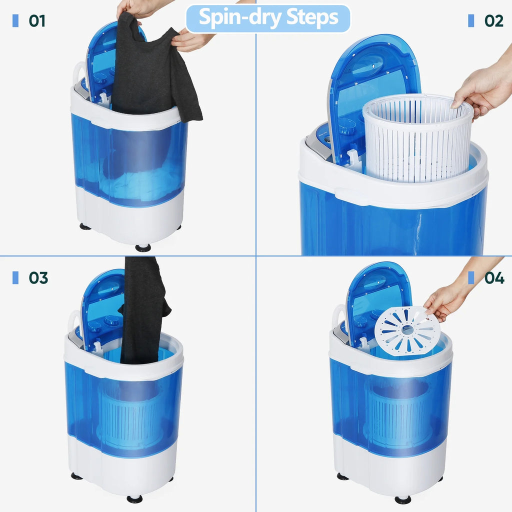 HJYURY Semi automatic mini washing machine 7.9 pounds portable washing and shaking integrated small washing equipment