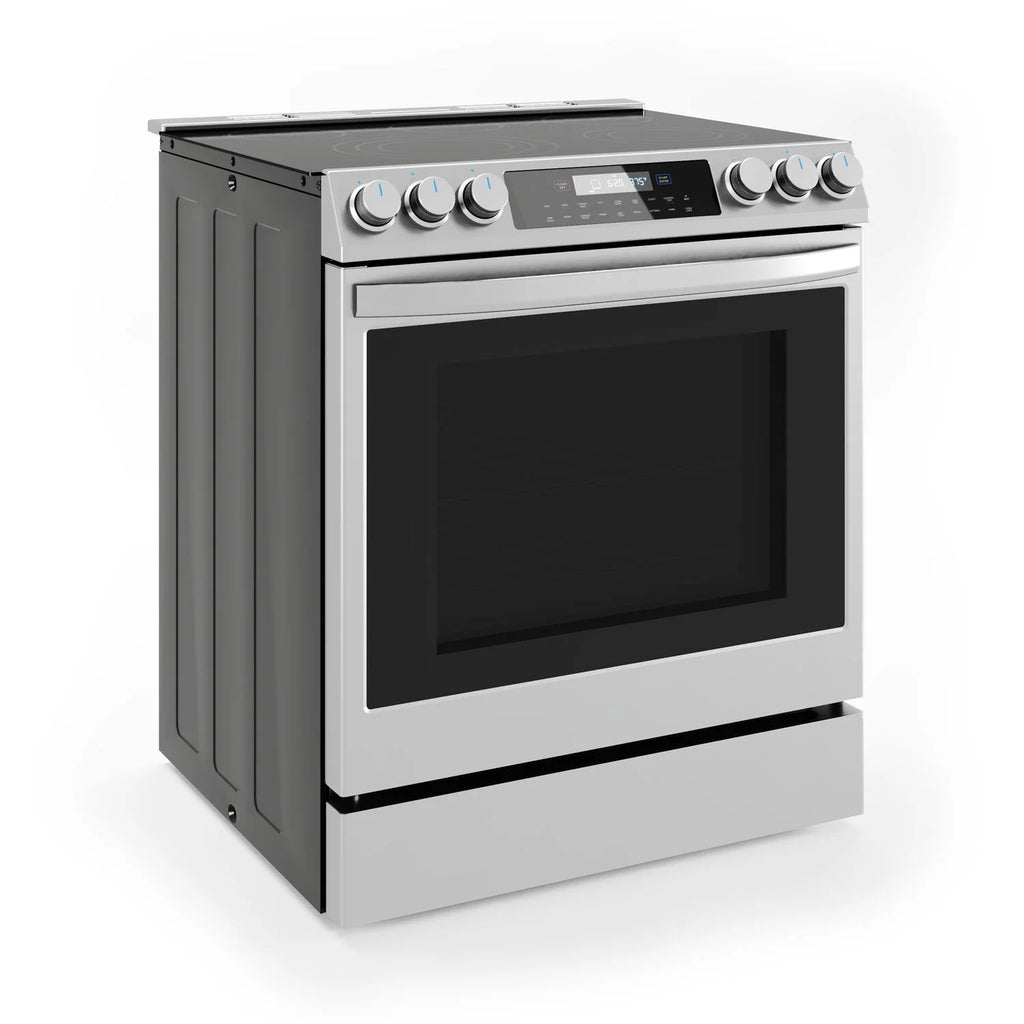 Midea 30-In Slide-In Electric Range with Wi-Fi Connectivity and Fan Convection, Stainless Steel,  MES30S2AST