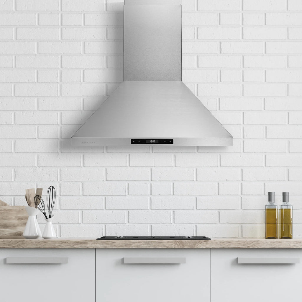 Hauslane Chef Series 36'' Stainless Steel Wall-Mount Range Hood 860 CFM, Touch Screen, Easy Clean Baffle Filters, LED Lamps