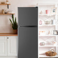 4.5 Cu.ft Compact Refrigerator 2 Door with Freezer,7 Adjustable Thermostat & 4 Removable Glass Shelves,Large Size Refrigerator for Garage/Bedroom/Kitchen/Apartment and Office,Grey