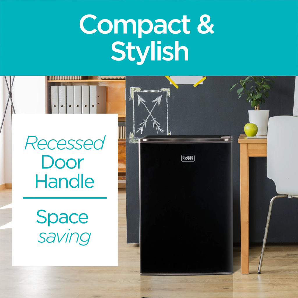 BLACK+DECKER 2.5 Cubic Foot Energy Star Refrigerator with Freezer, Black